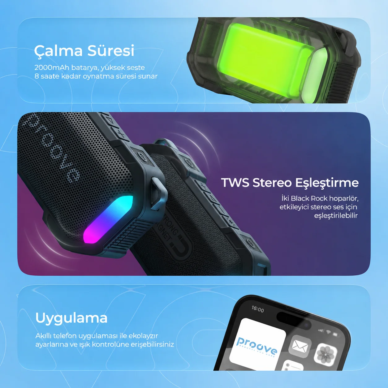Portable Speaker Proove Black Rock 4